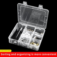 Boîtes de rangement transparentes en PP à 9 compartiments avec couvercle, bacs de rangement pour leurres de pêche, hameçons, vis, écrous, pièces détachées, organisateurs de matériel