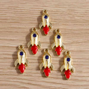 Weny, lot de 5 pièces : Personnage de dessin animé, tendance nationale, fusée incrustée de saphir artificiel, pendentif vaisseau spatial - Product Image 2