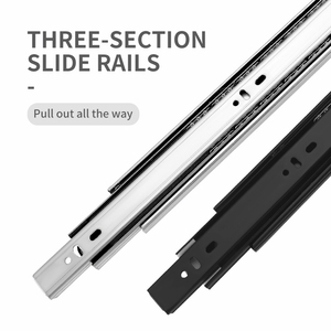 Glissières de tiroir en fer à fermeture douce faciles à installer, roulements à billes, rails contemporains pour armoires de cuisine et de salle à manger - Product Image 6