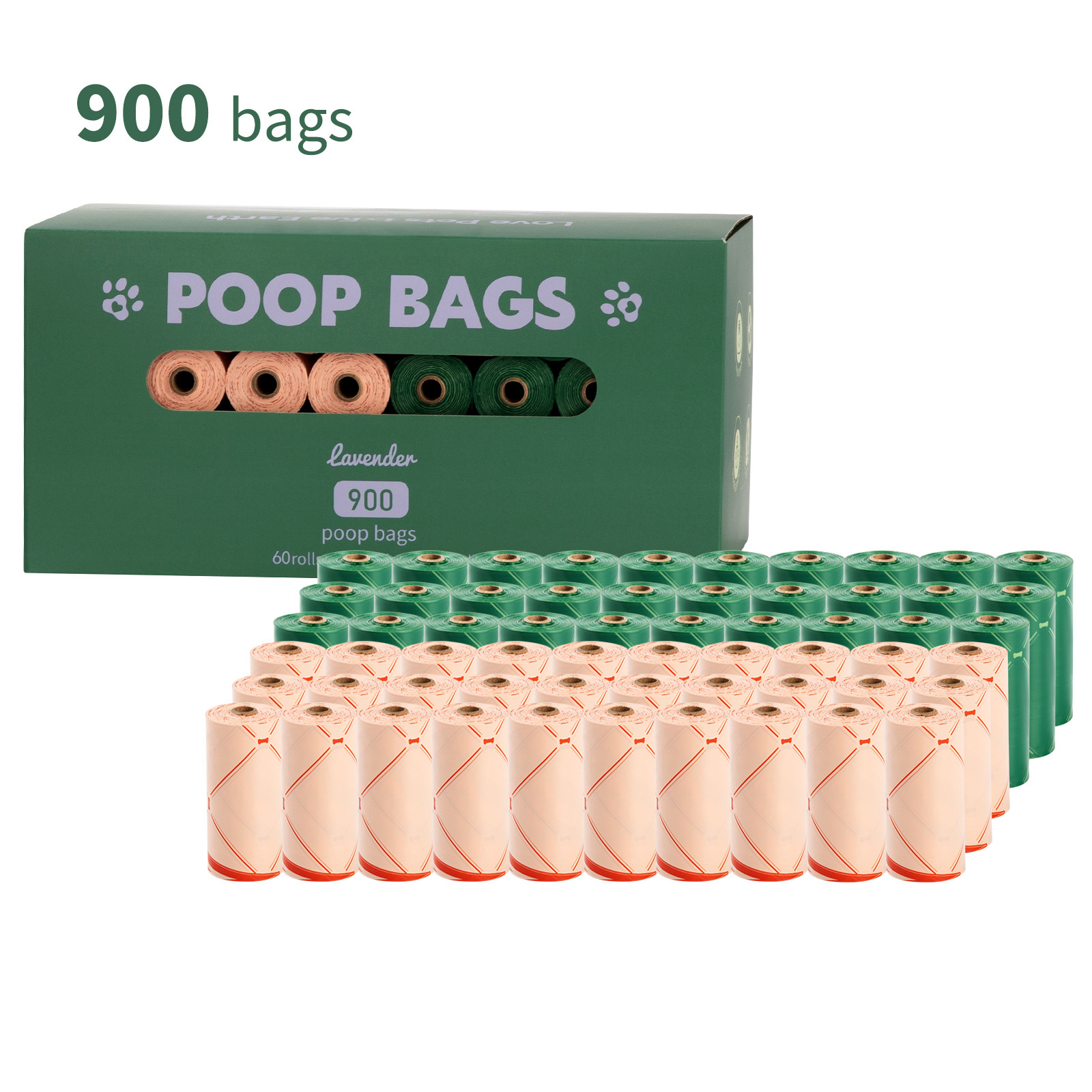Mixed-color box containing 60 rolls