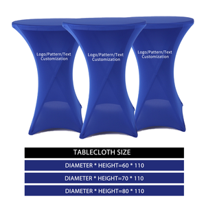 Vente chaude Housses de <span class=keywords><strong>table</strong></span> extensibles en tricot polyester/coton rondes modernes personnalisées pour fête en plein air mariage bar Zhide - Product Image 4