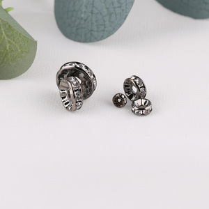 Gunmetal Rhinestone Beaded Loose Beads 4MM 5MM 6MM 8MM 10MM 12MM Round <b>Spacer</b> Beads For Jewelry Making DIY Bracelet Necklace - Product Image 4