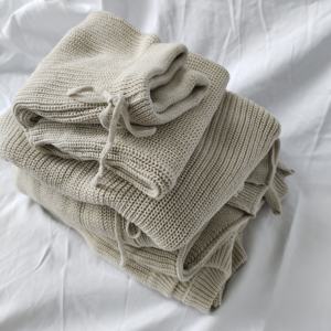 Vêtements personnalisés assortis pour maman et moi, vêtements unisexes tricotés en 100% coton moucheté et uni pour l'automne et l'hiver - Product Image 5