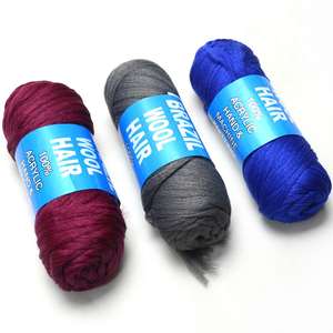 Filato acrilico <span class=keywords><strong>per</strong></span> <span class=keywords><strong>capelli</strong></span> in lana <span class=keywords><strong>di</strong></span> filato brasiliano morbido all'ingrosso <span class=keywords><strong>per</strong></span> <span class=keywords><strong>capelli</strong></span> Crochet Braid Twist Warps rosso bordeaux - Product Image 5