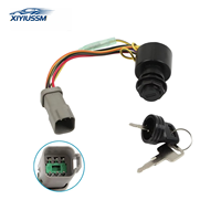 Sakelar Pengapian dengan 2 Kunci Pengganti 129572 Cocok untuk Kapal Tracker Marine, Konektor 3 Posisi 6-Kabel, Universal