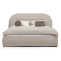 Lit double rembourré Luno 140x200 avec espace de rangement beige