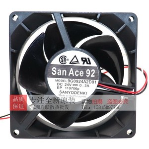 ซันโย เดนกิ 9G0924A2D01 DC 24V 0.3A 92 มม.พัดลมระบายความร้อนพร้อมเซ็นเซอร์ความเร็ว - Product Image 1