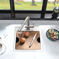 Évier de cuisine extérieur pour poste de travail, 15 pouces, en acier inoxydable 304 de calibre 16/18, pour camping-car, petit évier de bar, de la marque Manufacturer Topmount