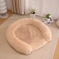 Nouveau Tapis de Niche Rond pour Animaux de Compagnie, Style Nordique, Écologique, Chaud Hiver, en Peluche, Motif Uni, pour Chiens et Chats, Vente en Gros Fabricant