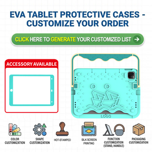 เคสไอแพดพกพา HGD สำหรับเดินทาง, ฝาครอบป้องกัน EVA, ดีไซน์สีสันสดใสพร้อมขาตั้ง, ช่องใส่ดินสอ, ที่จับสำหรับวัยรุ่น - Product Image 6