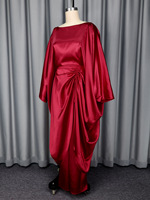 Ensemble en satin avec cordon de serrage, manches chauve-souris amples, pantalon de fête, vente en gros, direct usine, ensemble deux pièces en dentelle pour fête, robe africaine