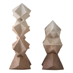 Sculture Geometriche a Torre, Statuette Astratte Moderne in Poliresina Texturizzata per Arredamento Casa, Soggiorno, Ufficio, Scaffale - Product Image 3