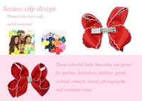 Sacarla Wholesale Classic Moonstitch Satin Ribbon Hair Bow with Contrasting Wrap for Toddlers Girls Party Occasions