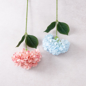 Hortensia en soie à 90 pétales, style Wabi-sabi, à faible saturation, couleur Morandi, à tige unique, fabriqué en Chine, centre de table, fleur artificielle - Product Image 5