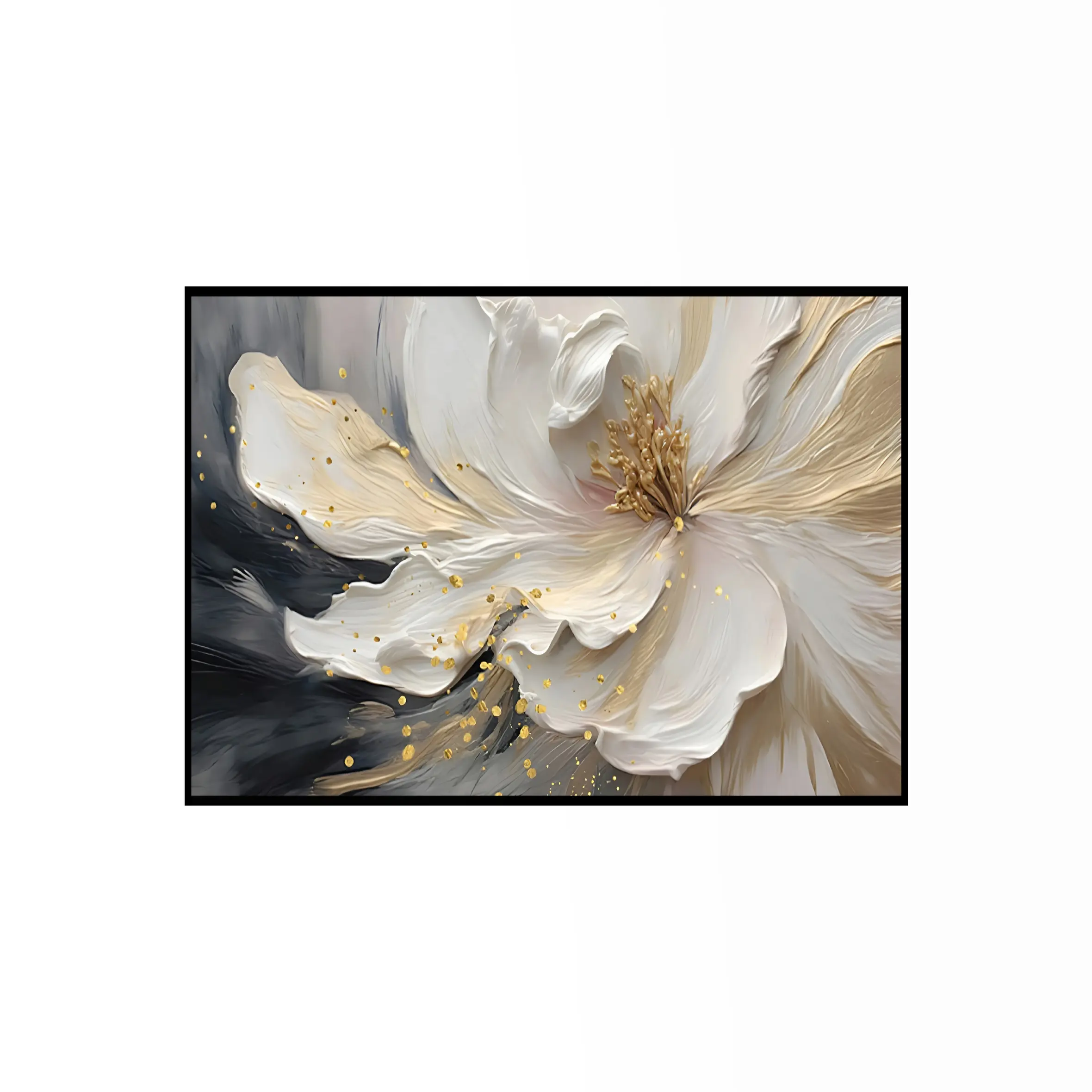 Modern Gold foil Flower Hand painted Canvas Texture large wall art oil painting handmade abstract wall painting for home decor