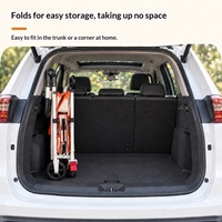 Table de poussette pliable en acier au carbone pour animaux de compagnie, portable pour chats et chiens, idéale pour le camping, le transport de marchandises, remorque mobile à quatre roues