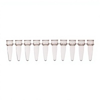 Tube PCR à 12 fentes avec capuchon plat, 0,2 ml (200 µl), paroi mince, transparent, pour laboratoire, en vrac, OEM
