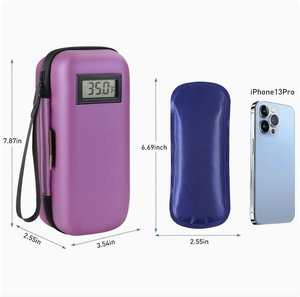 Petite boîte de rangement portable pour médicaments avec affichage numérique de la température, étui isotherme pour insuline, coque rigide en EVA avec blocs réfrigérants - Product Image 4