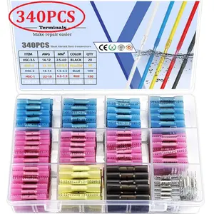 340Pcs Heat Shrink Wire Connector Set-Waterdicht, Automotive Marine Grade Elektrische Butt Terminals En Connectors Kit