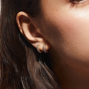 2025ใหม่คุณภาพสูง925เงินสเตอร์ลิง18K ทองโรเดียมประดับห่วงตกแต่งต่างหูแฟชั่นยอดนิยมสำหรับงานแต่งงาน - Product Image 2