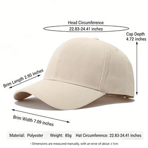 <span class=keywords><strong>Gorra</strong></span> de Béisbol de 6 Paneles de Poliéster Lisa, Protección UV para Hombre, <span class=keywords><strong>Gorra</strong></span> de Color Sólido, Logotipo Personalizado Bordado e Impreso para <span class=keywords><strong>Mujer</strong></span> - Product Image 4