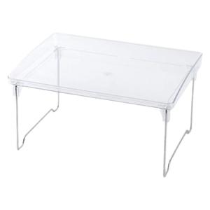 Transparent Double Layer <b>Desk</b> Storage Rack Acrylic Cup Holder <b>Foldable</b> Kitchen Bathroom Organizer Minimalist Design - Product Image 5