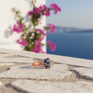Colorido mezcla CZ piedra diseño griego símbolo turco hecho a mano venta al por mayor 925 joyería fina de plata esterlina - Product Image 3