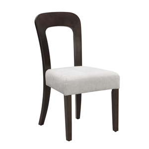 Ensemble de 2 chaises de salle à manger convertibles modernes, chaises d'appoint rembourrées avec assise en tissu gris, pieds en bois d'hévéa massif brun foncé - Product Image 1