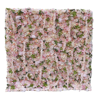 Rideau mural enroulable LEXI fait main avec fleurs artificielles roses pour cérémonie de mariage, fête, lieu événementiel et décoration intérieure