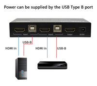 Commutateur KVM HDMI 2 ports 4K USB 2.0 pour 2 ordinateurs partageant 1 moniteur, clavier et souris avec commutation par touches de raccourci