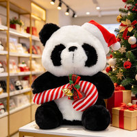 Peluche Panda Personnalisée Douce, Décoration de Noël, Cadeau de Fêtes pour la Maison, Vente en Gros pour Boutiques de Cadeaux
