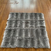 Natürliche Kaninchenfell-Decke 120x120cm Weiche Rexfell-Decke für Heimdekoration und als Geschenk