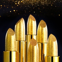 Meilleures ventes Rouge à lèvres poudre Or Bâtons minéraux imperméables Ensemble Rouge à lèvres pailleté mat Maquillage des lèvres