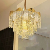 Lámpara de araña de cristal de lujo, moderna, para sala de estar, comedor, borla, dormitorio, habitación, interior, Hotel, hogar, iluminación