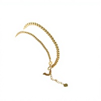 Bracelets à breloques en or 14 carats avec diamants sertis clos, délicats, pour femmes et enfants, bijoux de mode de marque, minimalistes, inaltérables