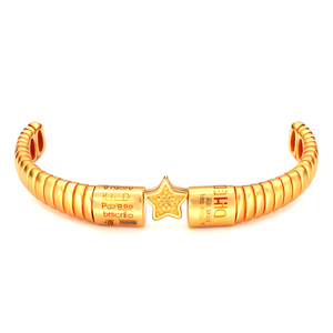 Fashion Bangle 316L Stainless Steel PVD Gold Plating Star Design <b>Stretch</b> <b>Bracelet</b> - Product Image 2