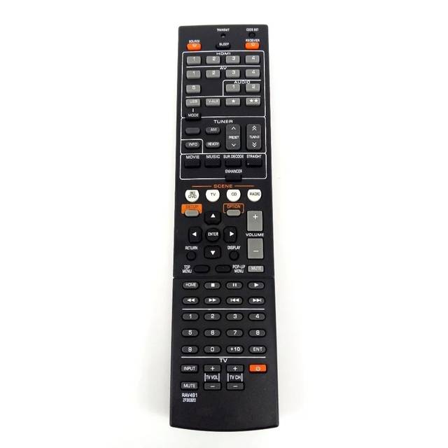 Replacement Remote Control for Yamaha RX-V375 HTR-4066 RX-V475 AV Receivers Waterproof Compatible RAV375 RAV494 RX-V479 Models