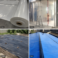 Film plastique noir 250 MICRON en LDPE, rouleau de bâche imperméable pour chantier, protection contre la poussière, rouleau de bâche de protection du sol