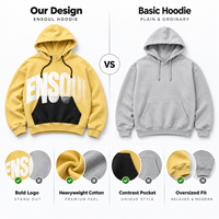 Sweat-shirts à capuche streetwear oversize pour hommes, impression de logo personnalisée, coton lourd 350-450G, sweat-shirt à capuche en coton lavé, poches contrastées, OEM