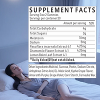 Gummies de mélatonine OEM/ODM exclusives à l'exportation - 10 mg + extraits de plantes, favorisent un sommeil plus long et la relaxation, 60 gummies