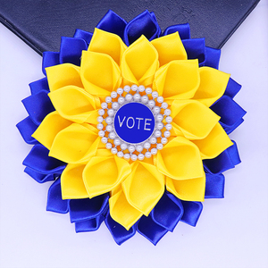Nuevo símbolo <span class=keywords><strong>Sigma</strong></span> Gamma Rho, diseño de tono azul real y dorado, Pin de votación de flores, joyería de hermandad, broche de ramillete de voto - Product Image 3