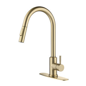 Grifo de Cocina DB Touch con Rociador Extraíble, Acabado Dorado Cepillado, Uso Doméstico - Product Image 1