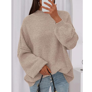 Maglioncino girocollo invernale a maniche lunghe lavorato a <span class=keywords><strong>maglia</strong></span> maglione da <span class=keywords><strong>donna</strong></span> in <span class=keywords><strong>cotone</strong></span> da <span class=keywords><strong>donna</strong></span> produttore di maglieria - Product Image 2