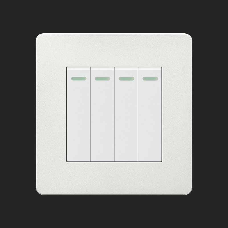 White small panel 4 gang 1 way