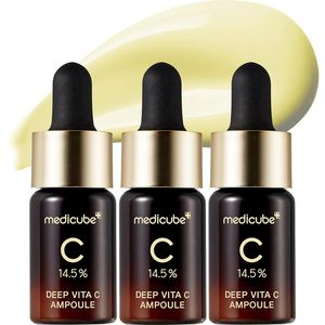 Sérum Medicube Deep Vita C 2.0 14,5% Vitamine C pure Réduit l'apparence de l'hyperpigmentation Soins de la peau coréens (10g * 3 flacons) - Product Image 1