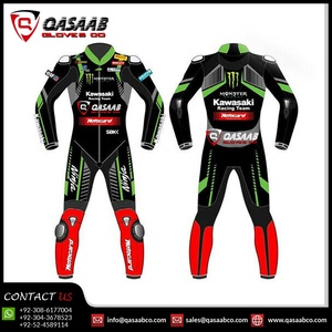Traje de moto hecho de cuero genuino para hombre, ropa deportiva para carreras de motos, venta al por mayor - Product Image 4