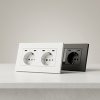 Prise murale BENDI ignifuge en PC, 2 prises (Type A+C), 2 ports USB Type-C, 16A 250V, norme européenne, pour maison, hôpital, commerce
