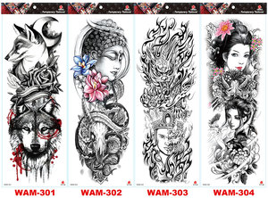 Nuevos <span class=keywords><strong>diseños</strong></span> Full Arm Art Sticker Tattoo Hand Tattoo <span class=keywords><strong>para</strong></span> hombres - Product Image 5
