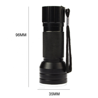 Lampe torche UV QXMOVING en alliage d'aluminium, 3 piles AAA, 21 LED 395nm, lumière noire ultraviolette pour détecteur d'ongles