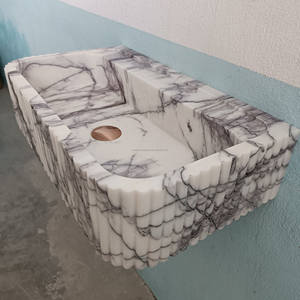 Lavabo de mano de mármol Lialic, lavabo de encimera de mármol con <span class=keywords><strong>venas</strong></span> púrpuras, lavabo de baño, lavabo de piedra Natural, fregadero de mármol colgado <span class=keywords><strong>en</strong></span> la pared - Product Image 5